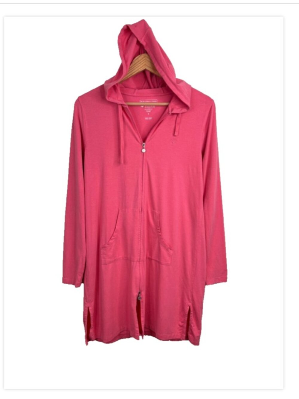 Coolibar Cabana Hoodie Jacket S Pink UPF 50+ Sun Protection Long Sleeve Coverup